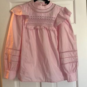 J.Crew Eyelet Ruffle Blouse | Blush | S